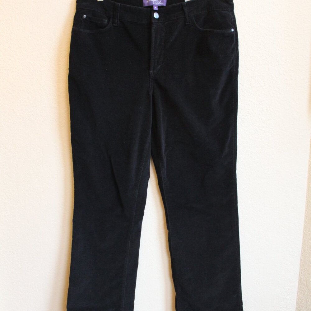 Not your Daughters Jeans Black Stretch Cords Corduroy NYDJ 14
